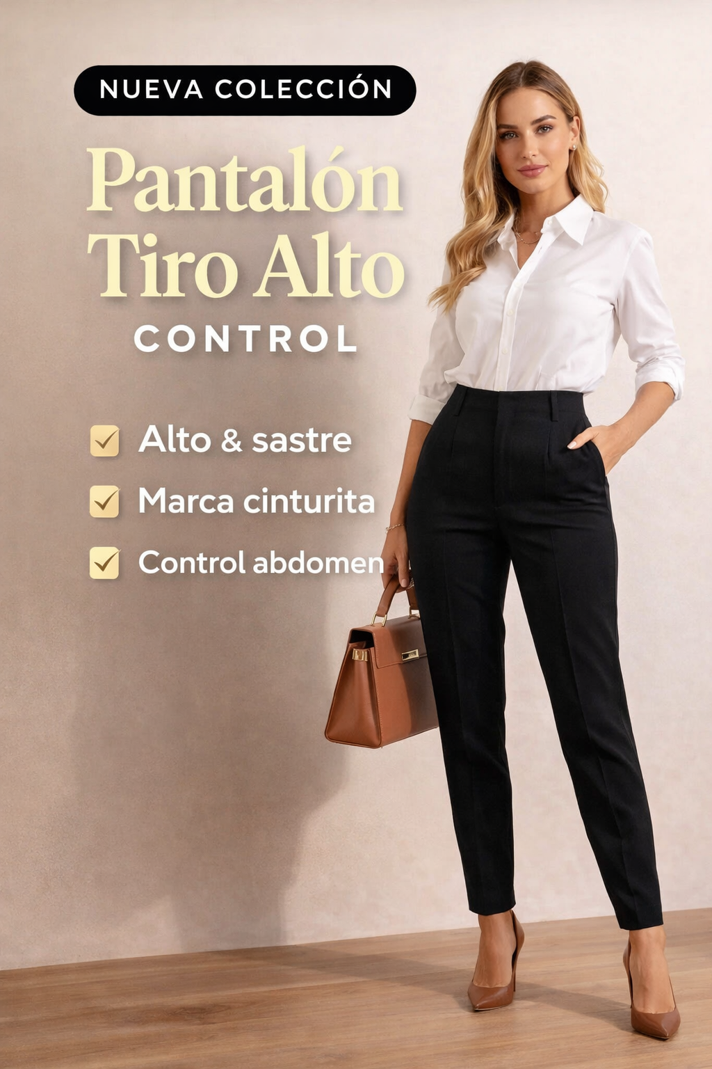 ✨ PANTALÓN FORMAL DE PINZAS VIENA – TIRO ALTO ESTILIZANTE ✨ 👖
