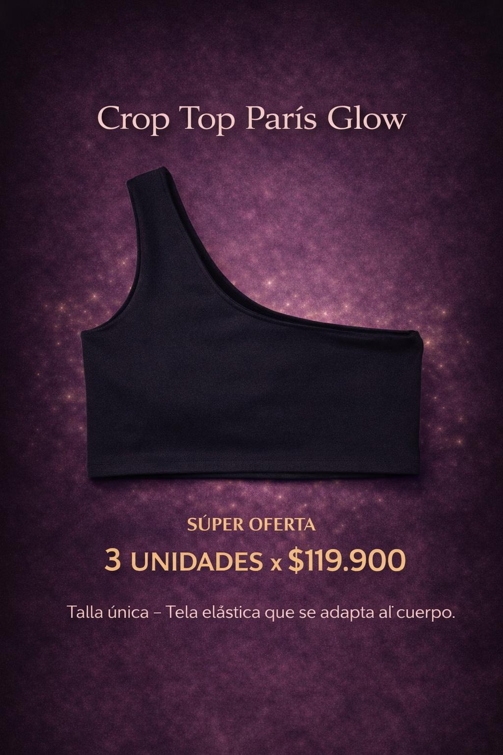 CROP TOP PARÍS GLOW ✨ — TEJIDO ULTRASUAVE Y DISEÑO MODERNO 💖👗