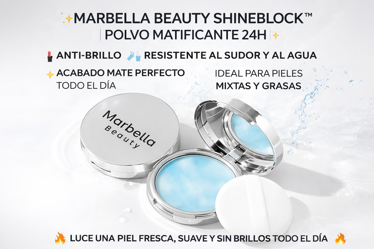 ✨ MARBELLA BEAUTY SHINEBLOCK™ | POLVO MATIFICANTE 24H ✨