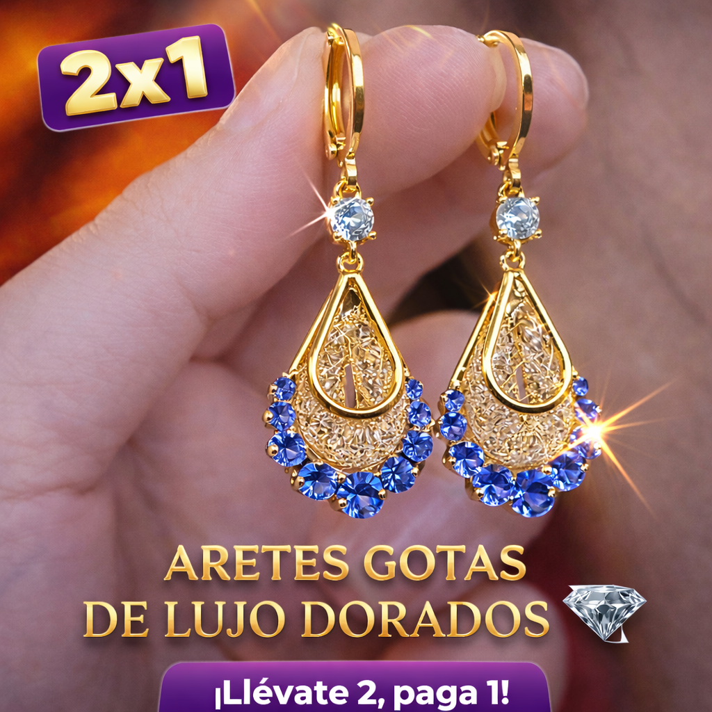 2X1 💜 ARETES GOTAS DE LUJO VIOLETA ✨ PLATA 925 💎