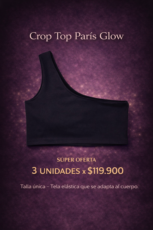 CROP TOP PARÍS GLOW ✨ — TEJIDO ULTRASUAVE Y DISEÑO MODERNO 💖👗
