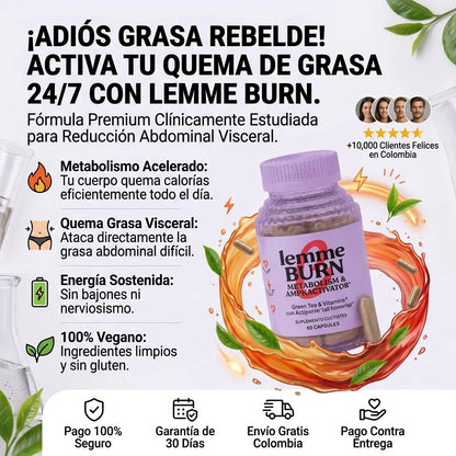 LEMME BURN: QUEMADOR ABDOMINAL & ACTIVADOR DE METABOLISMO 🔥🍃