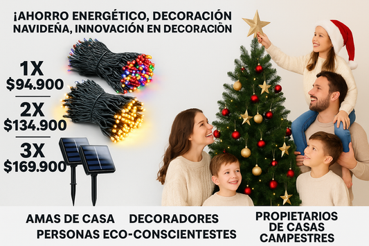 Luces Navideñas Solares ✨ Brillo sin Enchufes, Energía Gratis Todo el Día