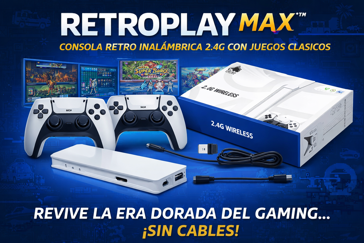 RetroPlay Max™ – Consola Retro Inalámbrica 2.4G con Juegos Clásicos