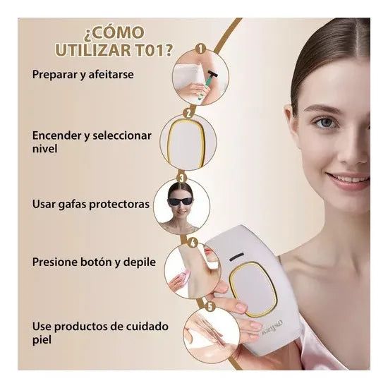 DEPILADORA LÁSER IPL PROFESIONAL PARA RESULTADOS DURADEROS ✨💆‍♀️🔋