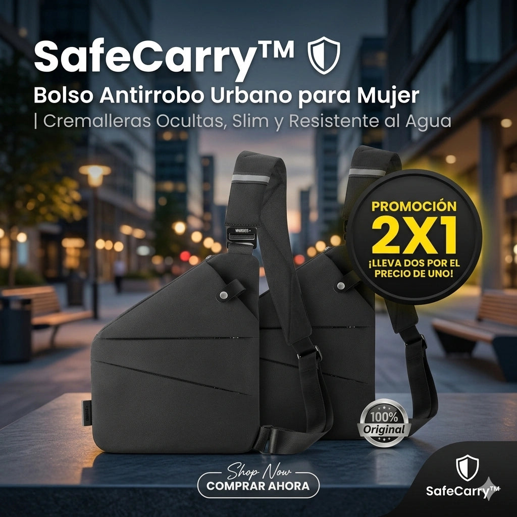 2x1 | SafeCarry™ 🛡️ Bolso Antirrobo Urbano para Mujer | Cremalleras Ocultas, Slim y Resistente al Agua