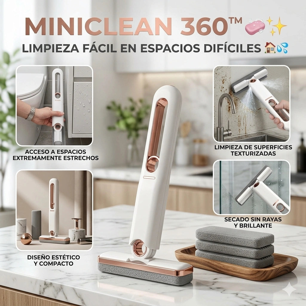MINICLEAN 360™ 🧼✨ | LIMPIEZA FÁCIL EN ESPACIOS DIFÍCILES 🏠💦