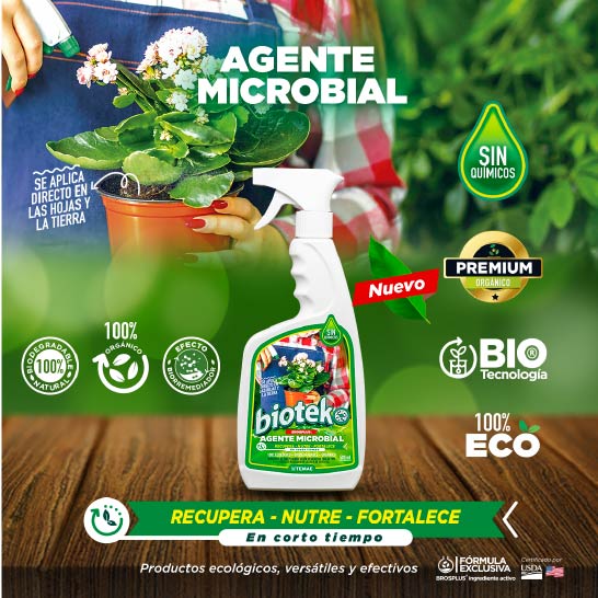 BIOTEK RAÍZ VIVA® AGENTE MICROBIAL ORGÁNICO FORTALECEDOR DE PLANTAS – 500 ML
