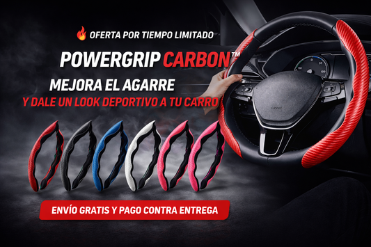 🚗 POWERGRIP CARBON™ | SOPORTE DEPORTIVO PARA VOLANTE CON MÁXIMO CONTROL 🏁🔥