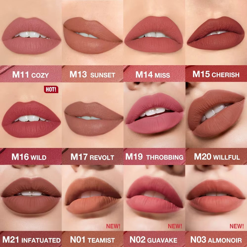 💄 VelvetCare 24H™ Color intenso que dura, comodidad que se siente ✨ Mate perfecto por 24 horas, sin resecar tus labios 💋